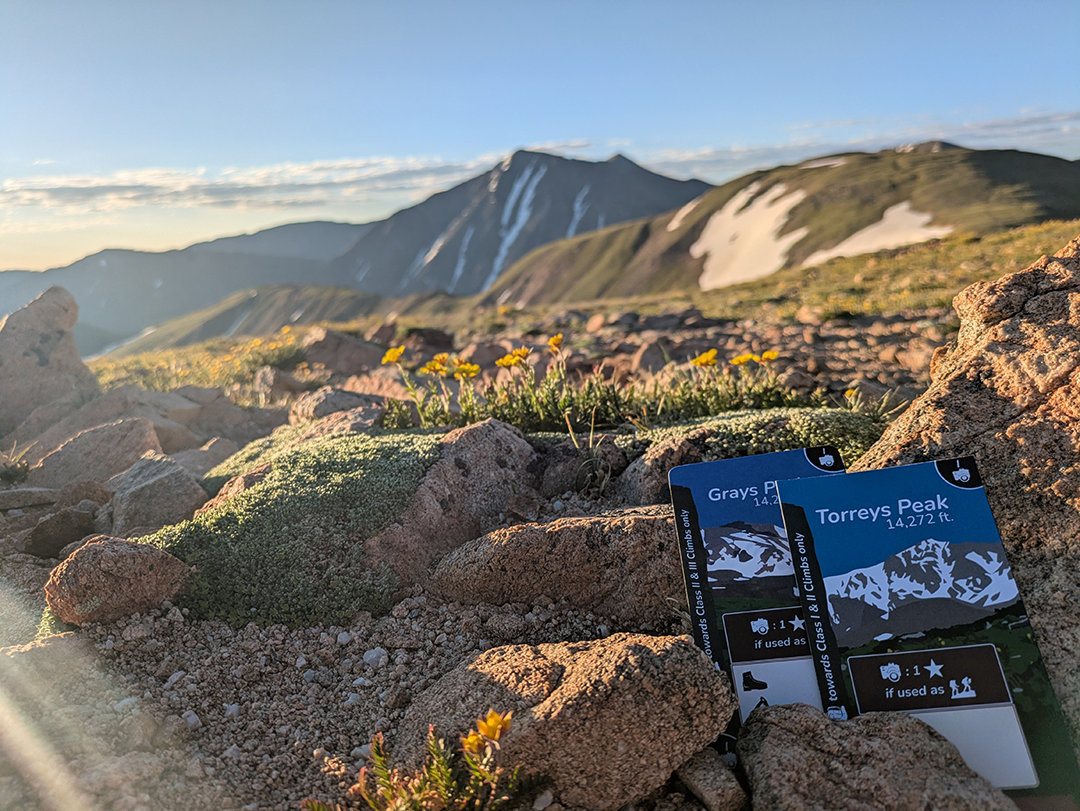Grays Torreys cards and mountains