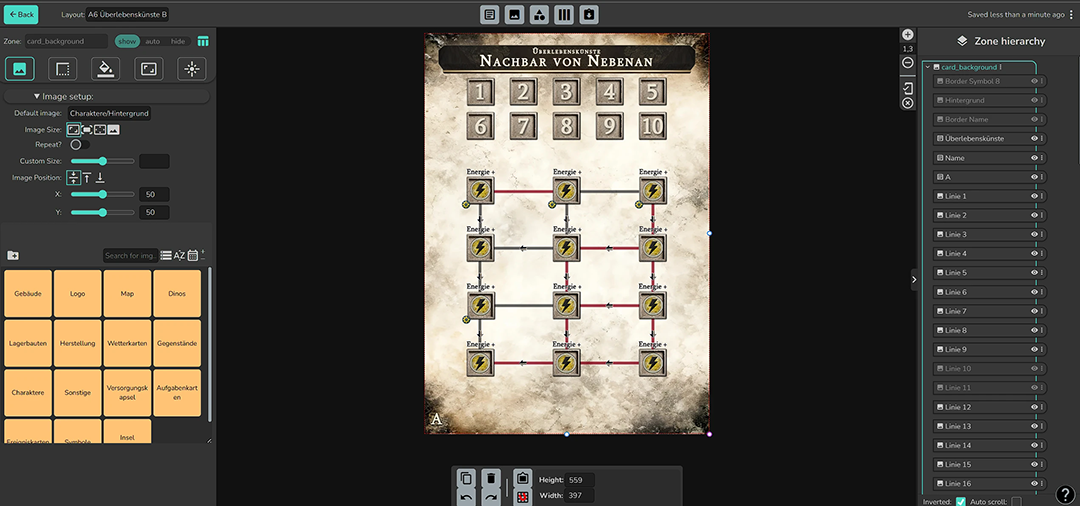 Making a layout in the Dextrous layout editor